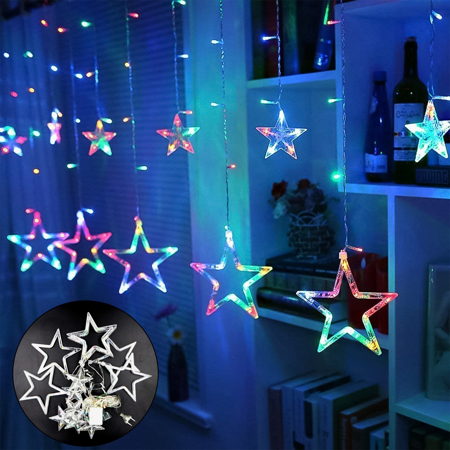 12 Star LED Curtain Lights for Diwali