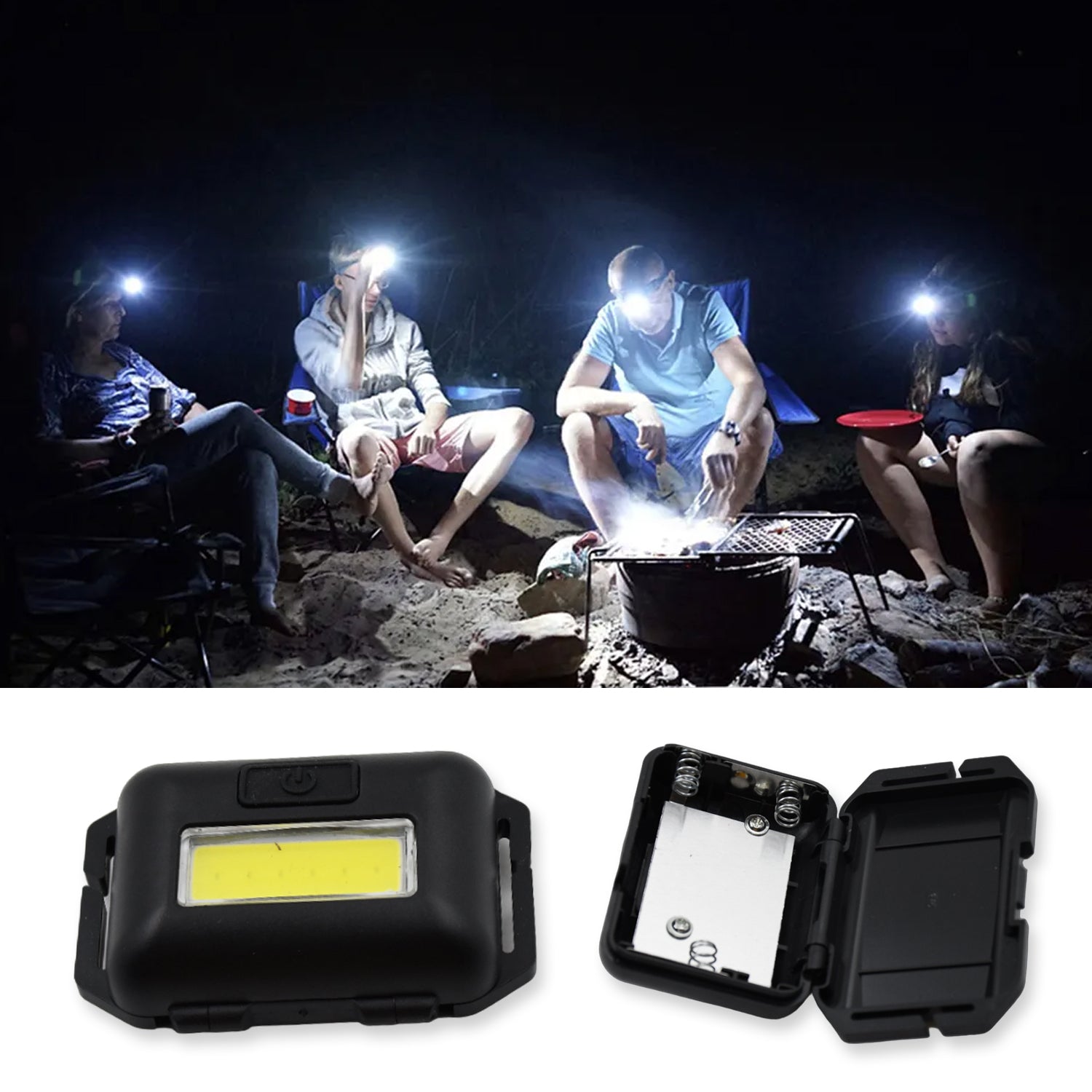 10W COB Waterproof Headlamp – Portable Lantern for Camping, Hiking (1 Pc)