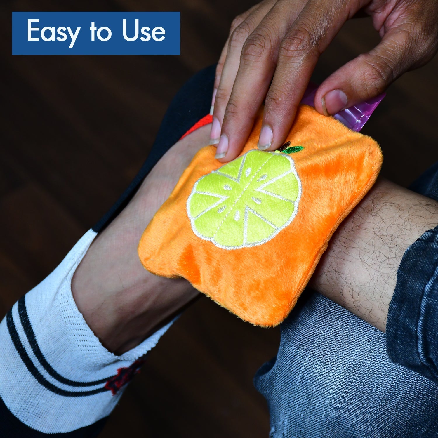 Orange hot water bag