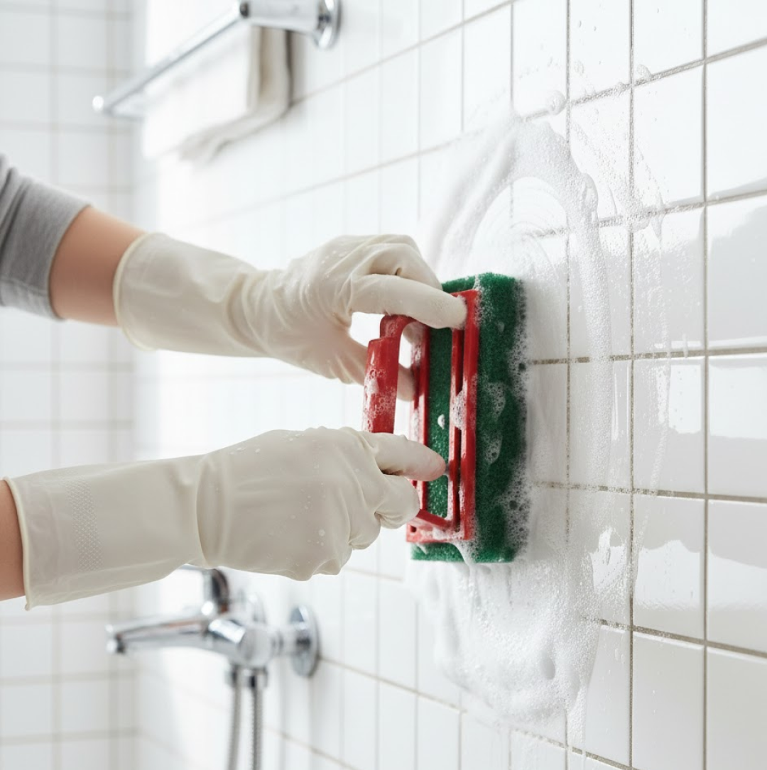 Tile cleaning multipurpose scrubber Brush with handle