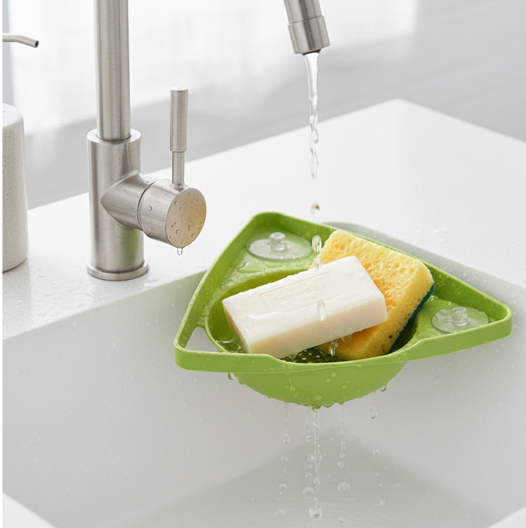 Corner Sink Strainer For Draining Kitchen Waste In Sinks And Wash Basins.