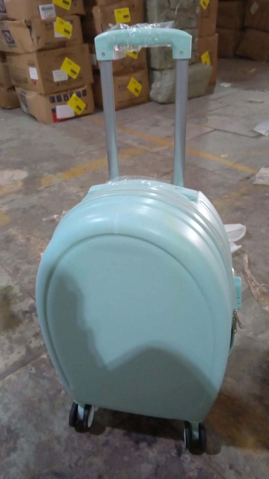 17849 Suitcase For Kids, Girls Green Small Cabin Hard Cover Holiday Carry On Trolley with Extendable Handle, Children&