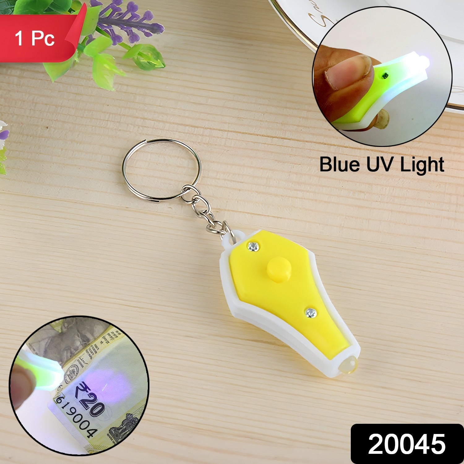 Mini LED Keychain UV Light with Blue Light (1 Pc)