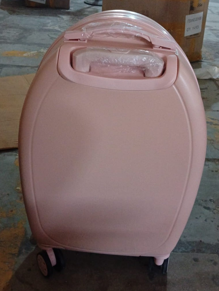 17849 Suitcase For Kids, Girls Green Small Cabin Hard Cover Holiday Carry On Trolley with Extendable Handle, Children&