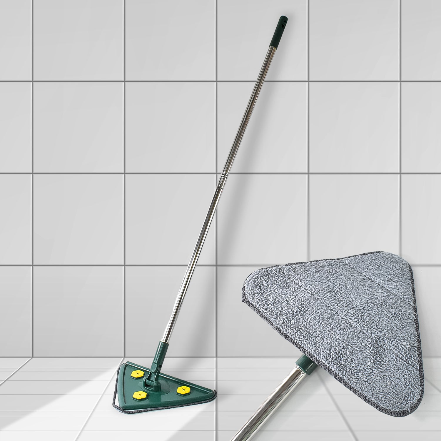 2-in-1 Extendable Triangle Mop – 360° Rotating Telescopic Mop (1 Pc)