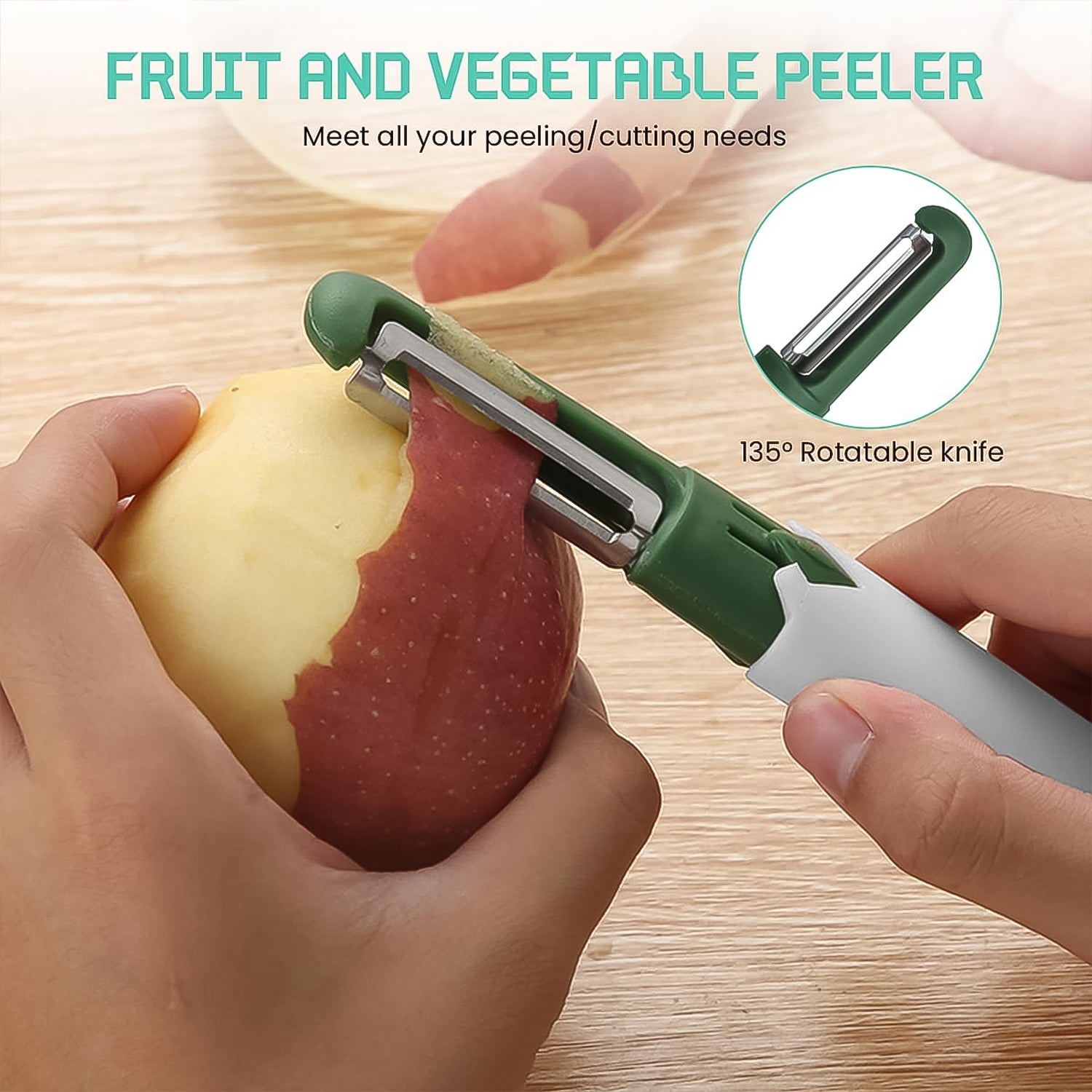 2-in-1 Multifunctional Knife &amp; Sawtooth Peeler for Fruits and Vegetables