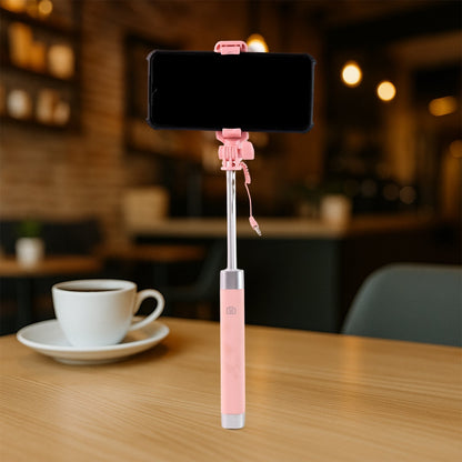 Wired Selfie Stick with Rearview Mirror &amp; Built-In Shutter Button (1 Pc)