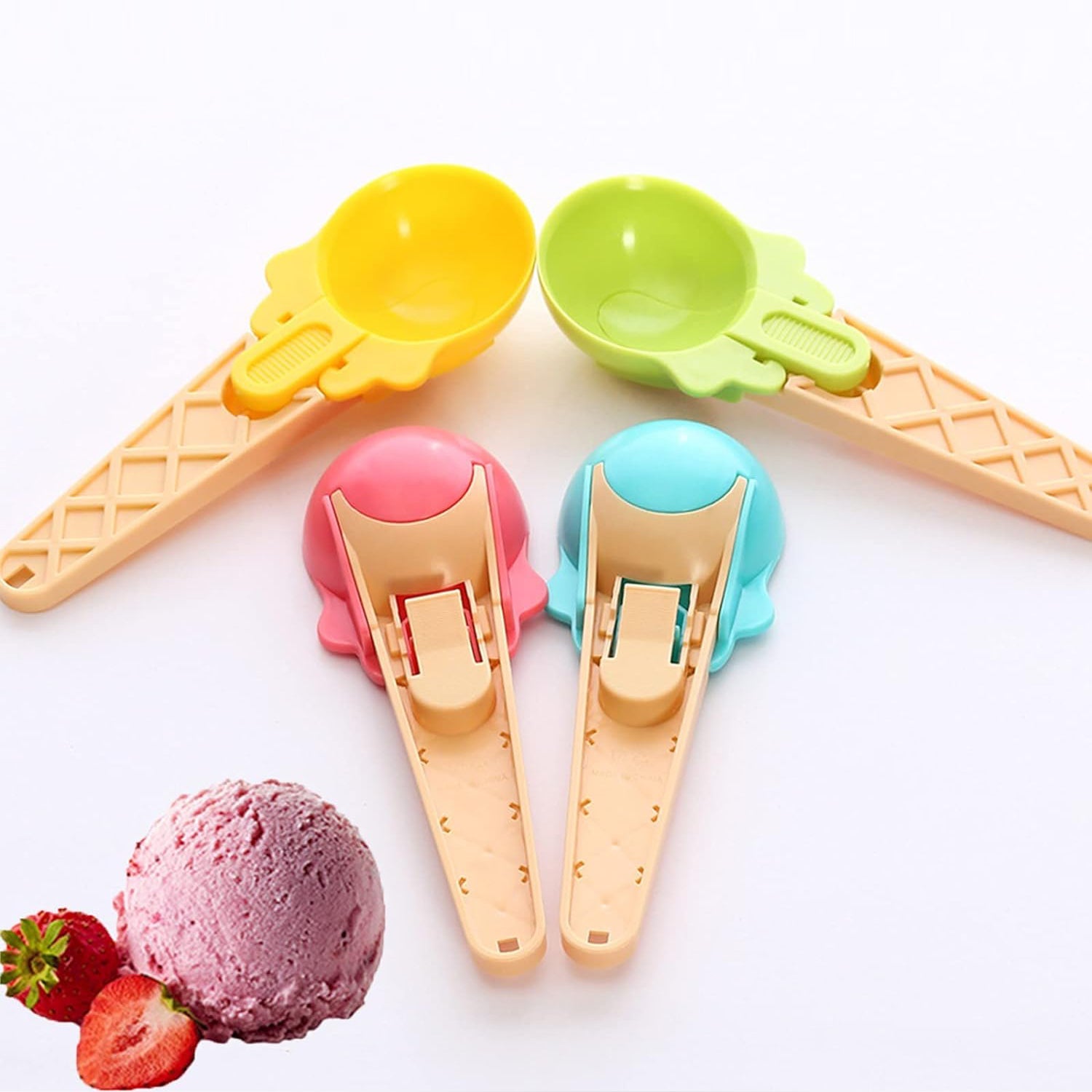 2-Piece Plastic Ice Cream &amp; Watermelon Scooper with Trigger Dipper