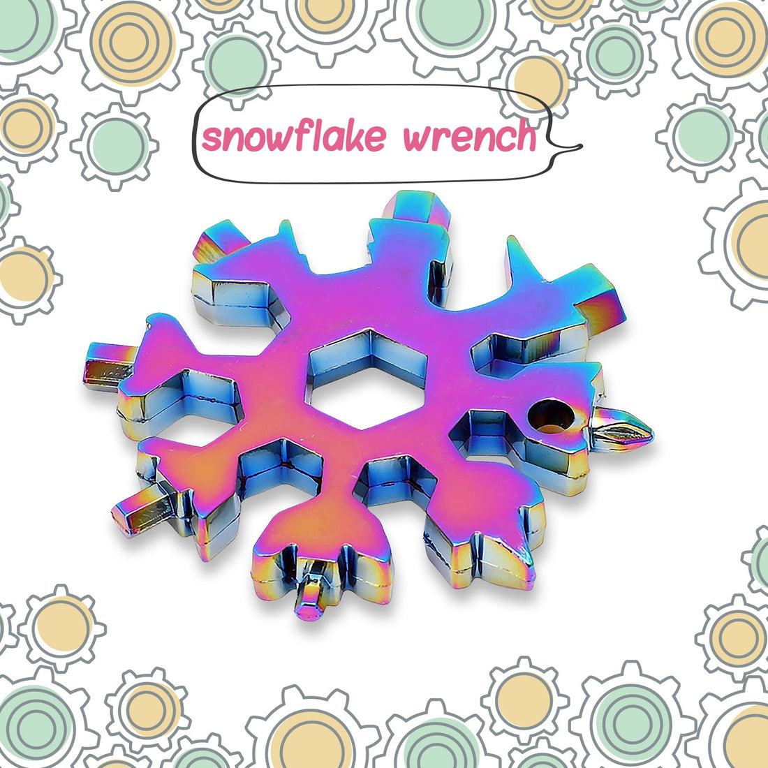 Durable &amp; Portable 18-in-1 Snowflake Multi-Tool – Bottle Opener, Screwdriver &amp; Wrench Kit