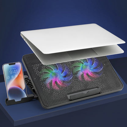 Laptop Cooler Cooling Pad with 2 Quiet Led Fans, Stand for Gaming Laptop