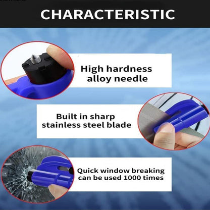 2-in-1 Emergency Safety Cutter – Keychain Tool for Glass Breaking