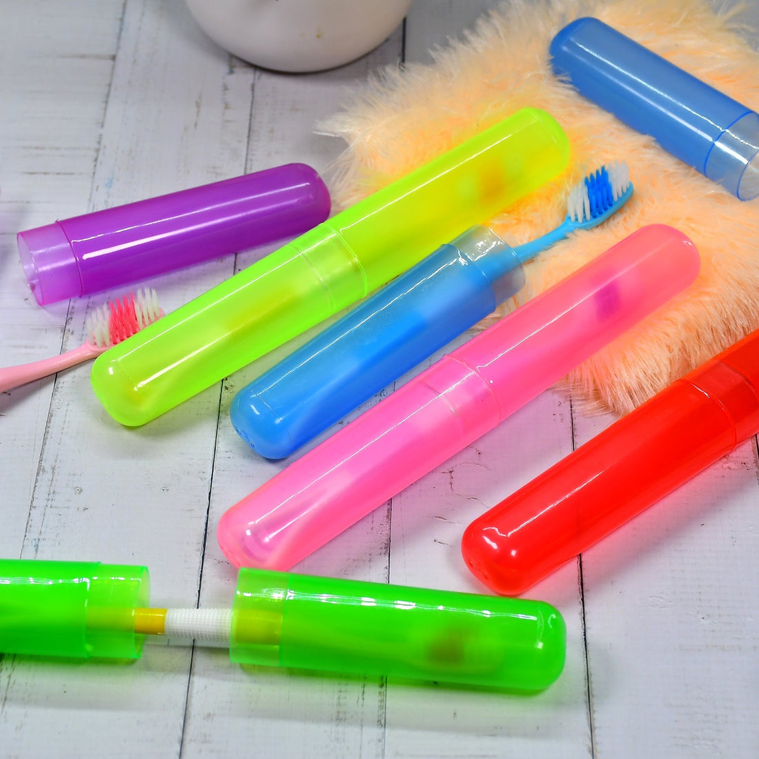6Pc Plastic Toothbrush Cover Set