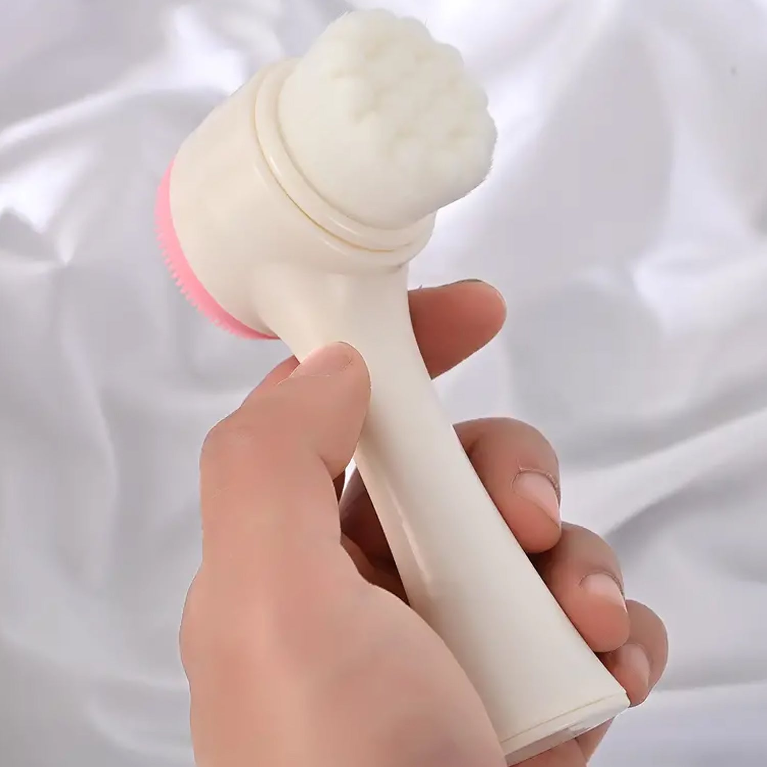 2 in 1 Facial Brush Cleansing Face Scrubber for Sensitive, Delicate, Dry Skin (1 Pc)