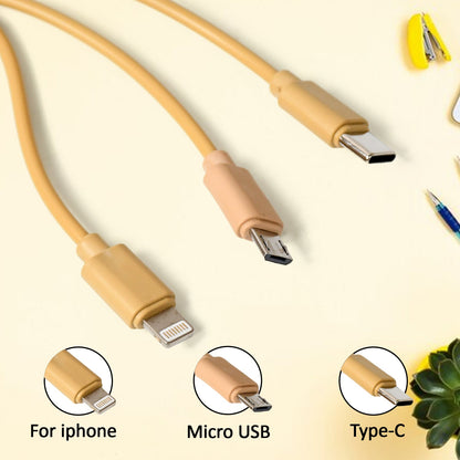 Retractable 3-in-1 Charger Cable for Phones &amp; Android (1 Pc, Multi-USB)
