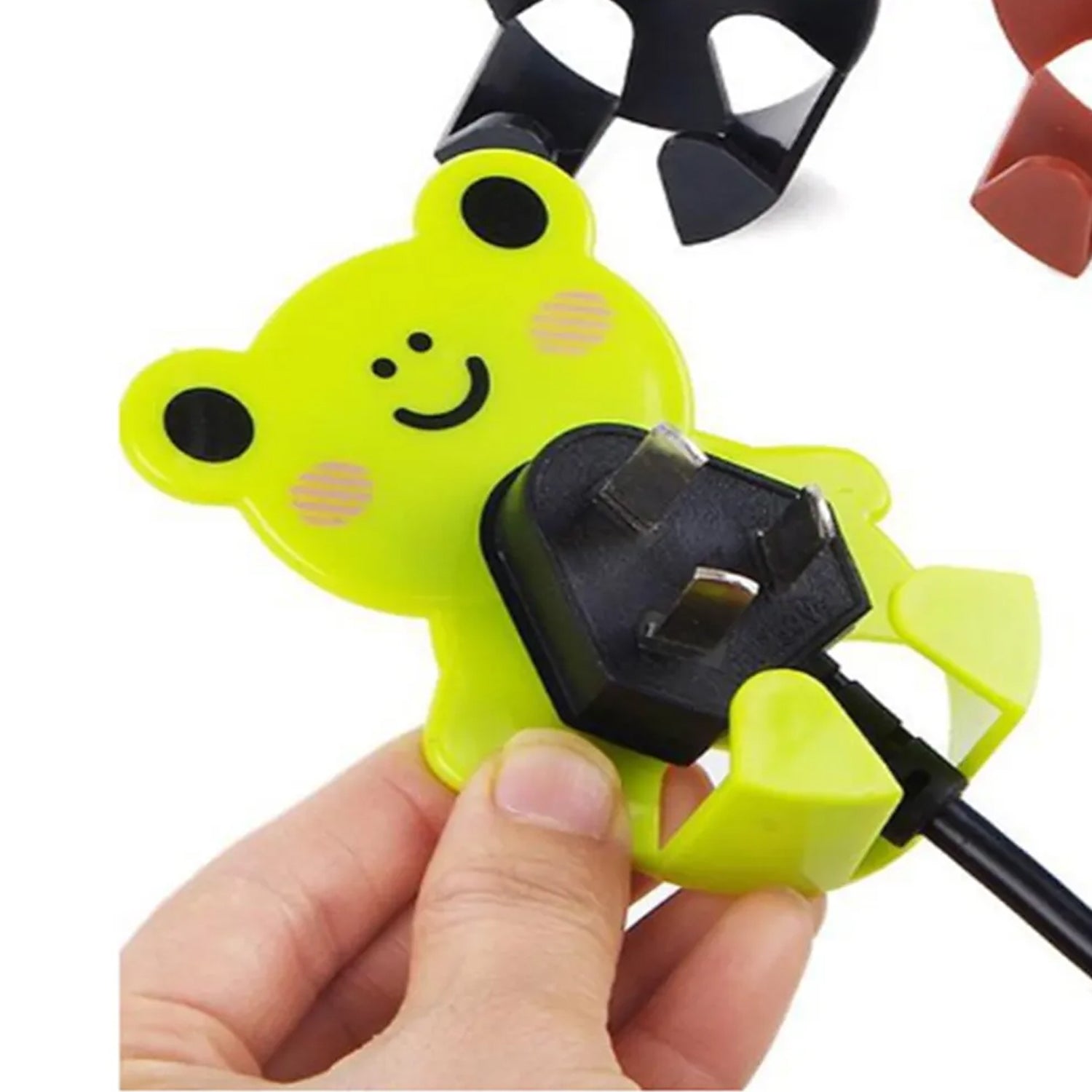 Plastic Adhesive Cable &amp; Socket Holder – 2-Piece Set for Office, Home &amp; Restaurant