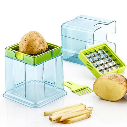 2-in-1 Potato Chipper &amp; Slicer – French Fries Maker with Two-Blade Cutter (1 Pc)