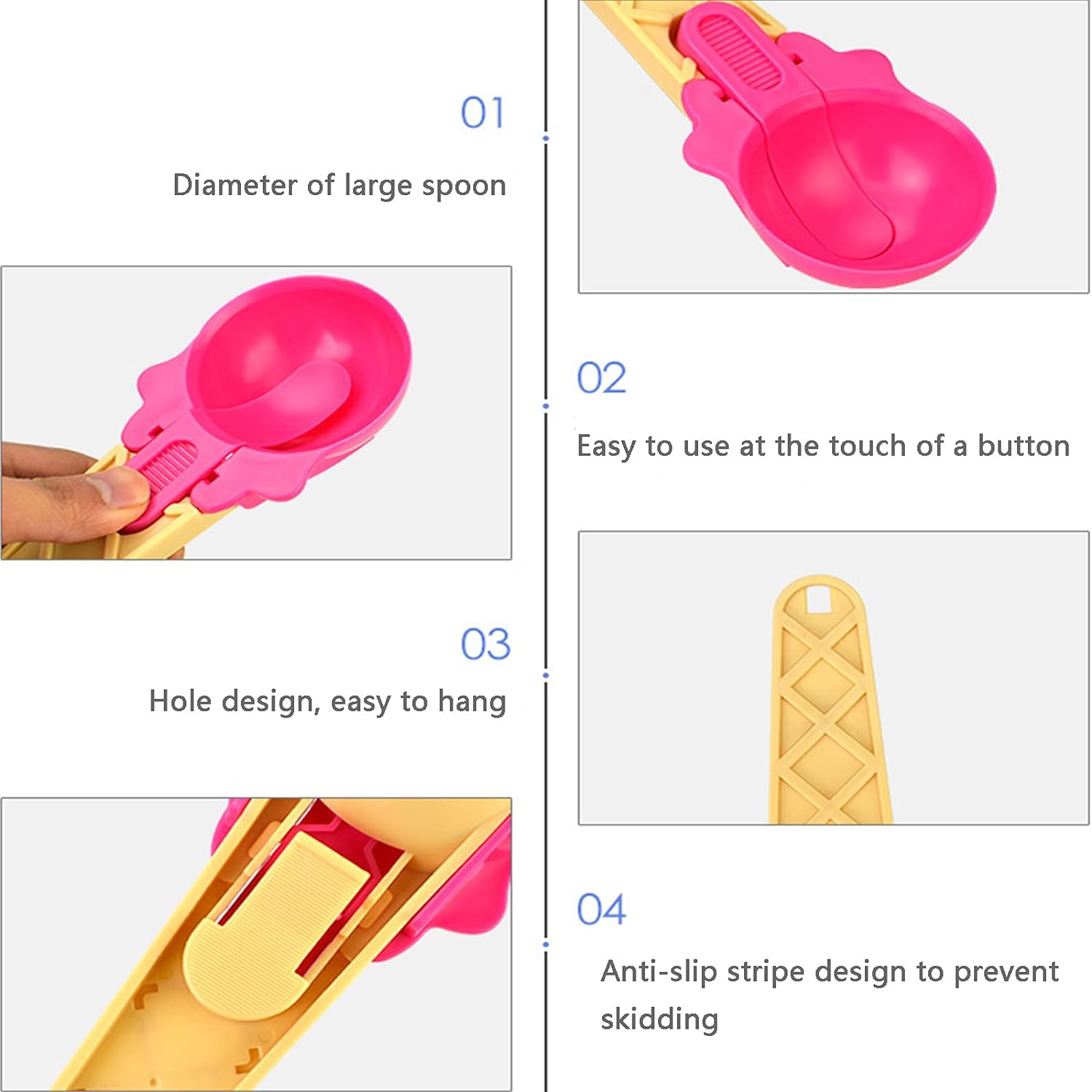 2-Piece Plastic Ice Cream &amp; Watermelon Scooper with Trigger Dipper