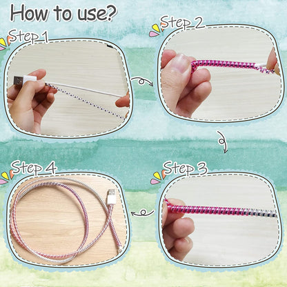 Metallic Cable Protector for Cords &amp; Headphones (Spiral Wrap)