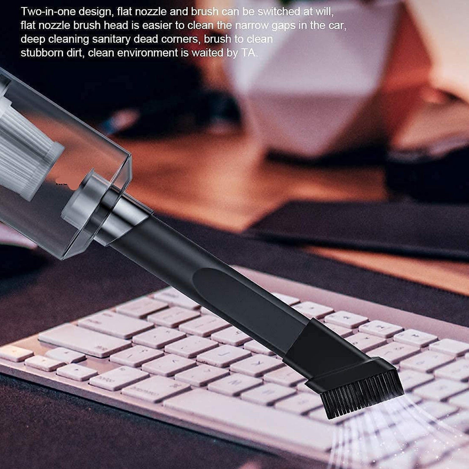 2 in 1 Wireless Vacuum Cleaner – 120W Handheld USB Rechargeable for Home &amp; Car (1 Pc)