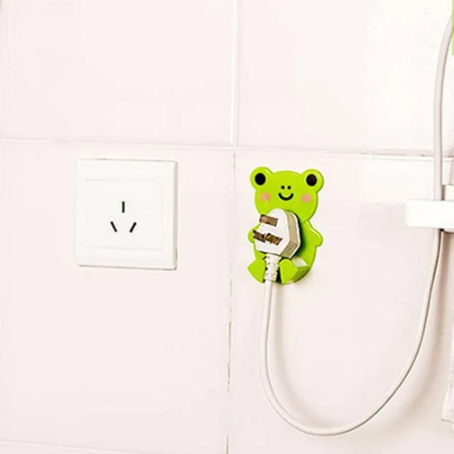 Plastic Adhesive Cable &amp; Socket Holder – 2-Piece Set for Office, Home &amp; Restaurant