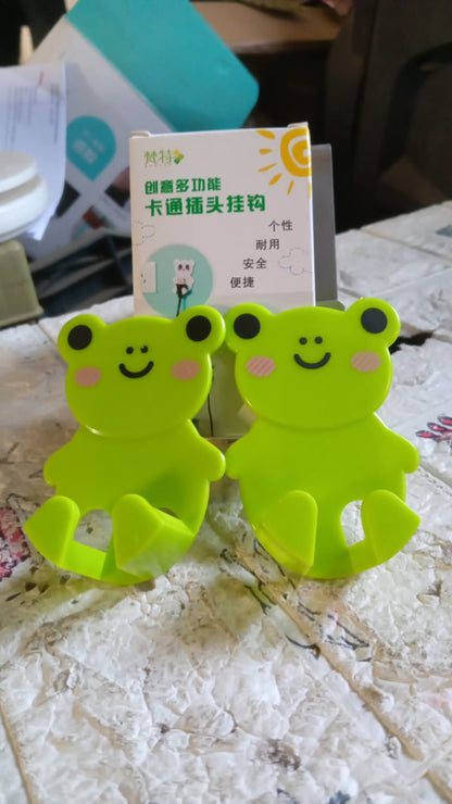 Plastic Adhesive Cable &amp; Socket Holder – 2-Piece Set for Office, Home &amp; Restaurant