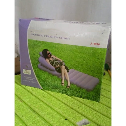 2-in-1 Air Mattress &amp; Lounger – Portable Inflatable Sofa with Hand Pump