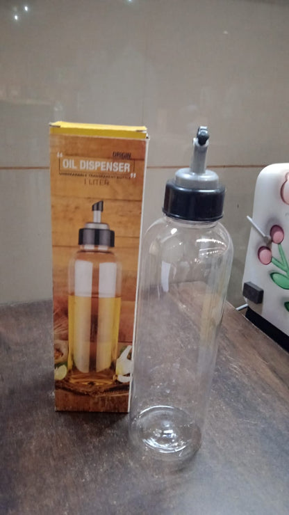 1L Oil Dispenser with Lid &amp; Drip-Free Spout (Plastic)