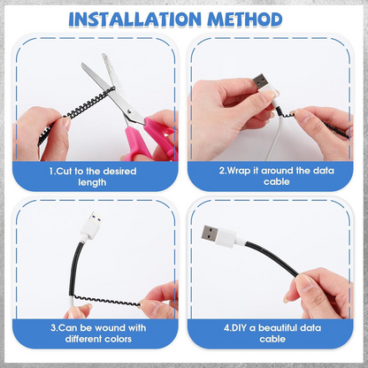 Metallic Cable Protector for Cords &amp; Headphones (Spiral Wrap)