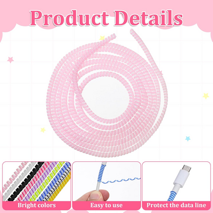 Metallic Cable Protector for Cords &amp; Headphones (Spiral Wrap)