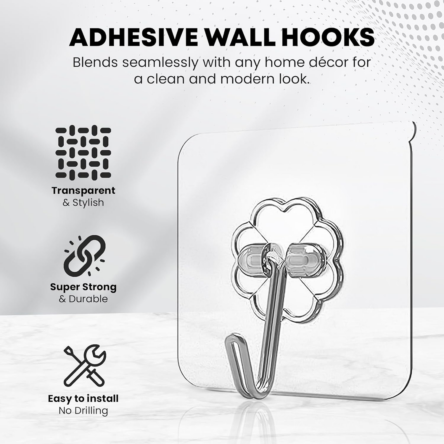 Multipurpose Strong Small Stainless Steel Adhesive Wall Hooks
