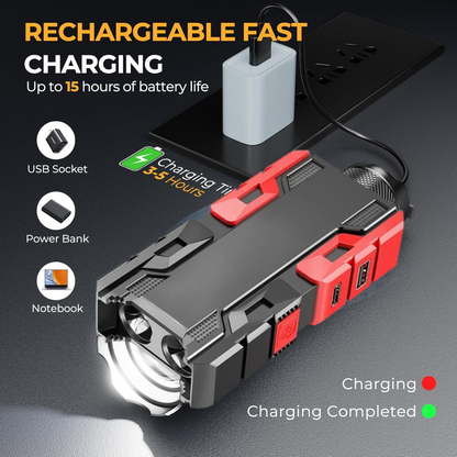 Rechargeable Mini LED Flashlight with Power Bank, 3 Modes (1 Pc)