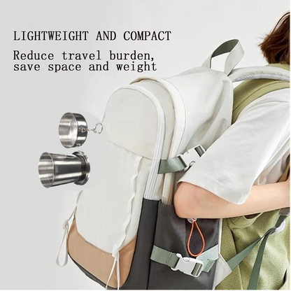 2 in 1 Camping Folding Cup with Keychain (1 Pc)