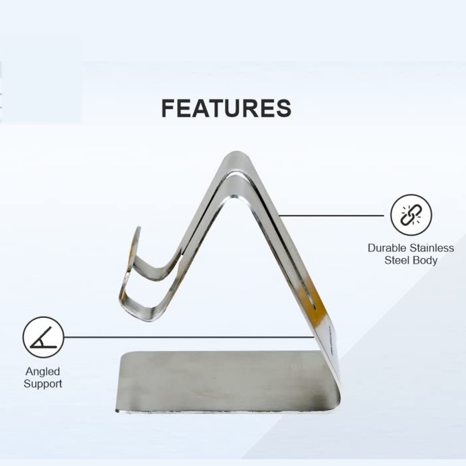 Stainless Steel Universal Mobile &amp; Tablet Stand Holder - (1 Pc)