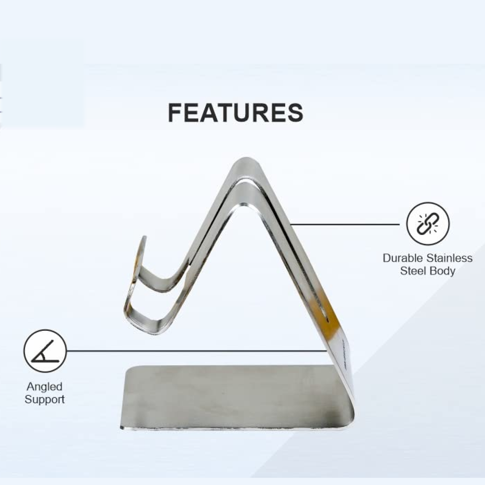 Stainless Steel Universal Mobile &amp; Tablet Stand Holder - (1 Pc)