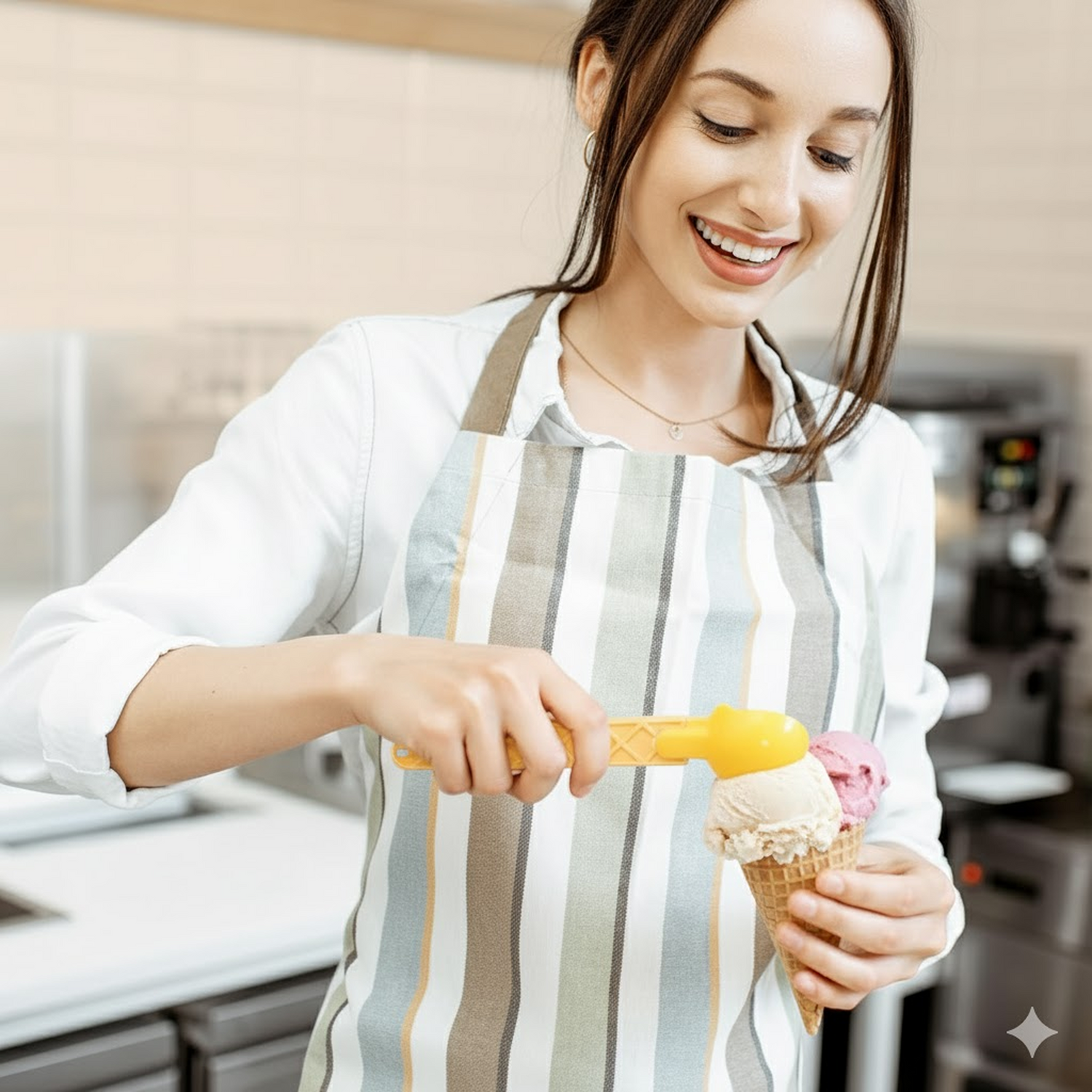 2-Piece Plastic Ice Cream &amp; Watermelon Scooper with Trigger Dipper