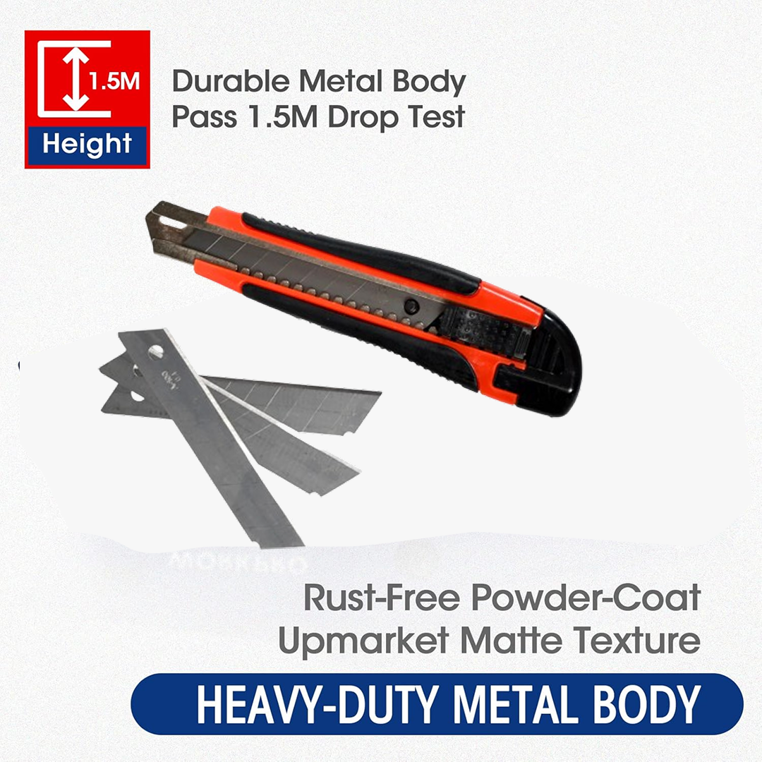 Heavy Duty 18mm Cutter Knife Set with Extra Blades for Office &amp; Home
