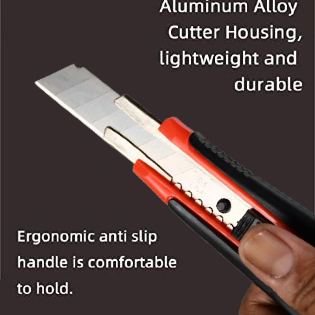 Heavy Duty 18mm Cutter Knife Set with Extra Blades for Office &amp; Home