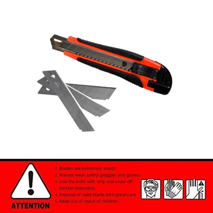 Heavy Duty 18mm Cutter Knife Set with Extra Blades for Office &amp; Home