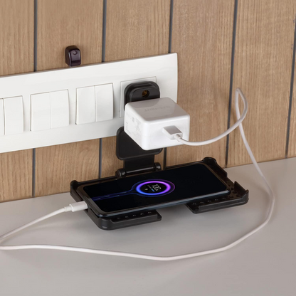 Multi-Purpose Wall Holder Stand for Charging Mobile (Black)