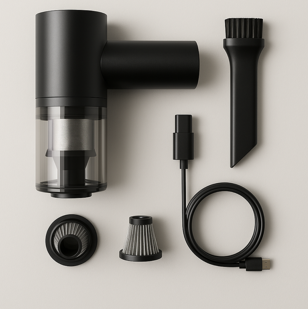 2 in 1 Wireless Vacuum Cleaner – 120W Handheld USB Rechargeable for Home &amp; Car (1 Pc)