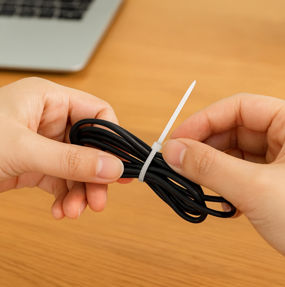 3.2×200 MM Nylon Self-Locking Cable Ties – Heavy Duty Zip Wire Tie (Pack of 100, Black)