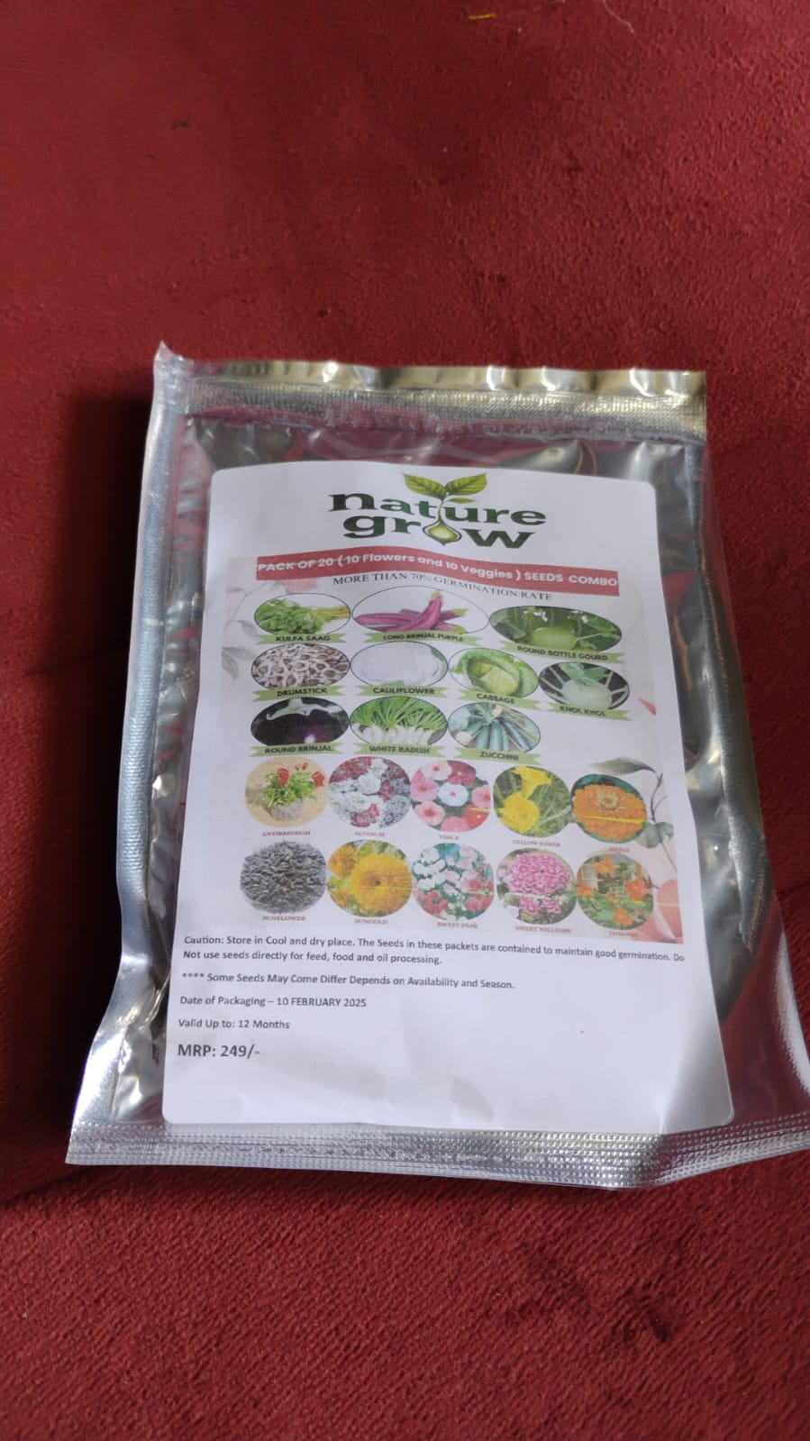 20 Varieties of Vegetable &amp; Flower Seeds Combo (1 Pkt. / 20 Varieties)