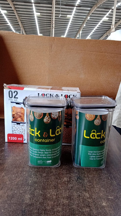 1200 ML Airtight Lock &amp; Lock Food Storage Container Set – 2 Piece