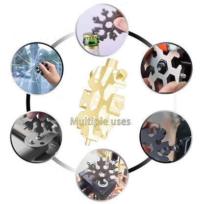 18-in-1 Snowflake Multi-Tool – Portable Bottle Opener, Screwdriver &amp; Wrench