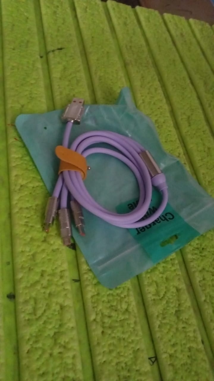 3 in 1 Multi Super Fast Charging Cable (1 Pc / 120 CM Long)