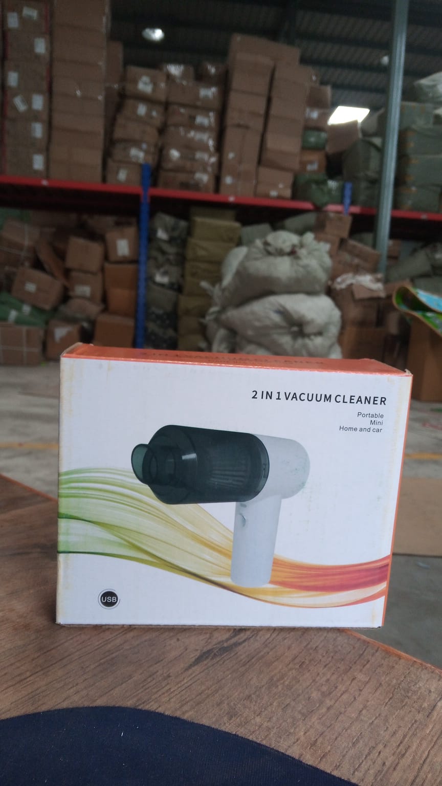 2 in 1 Wireless Vacuum Cleaner – 120W Handheld USB Rechargeable for Home &amp; Car (1 Pc)