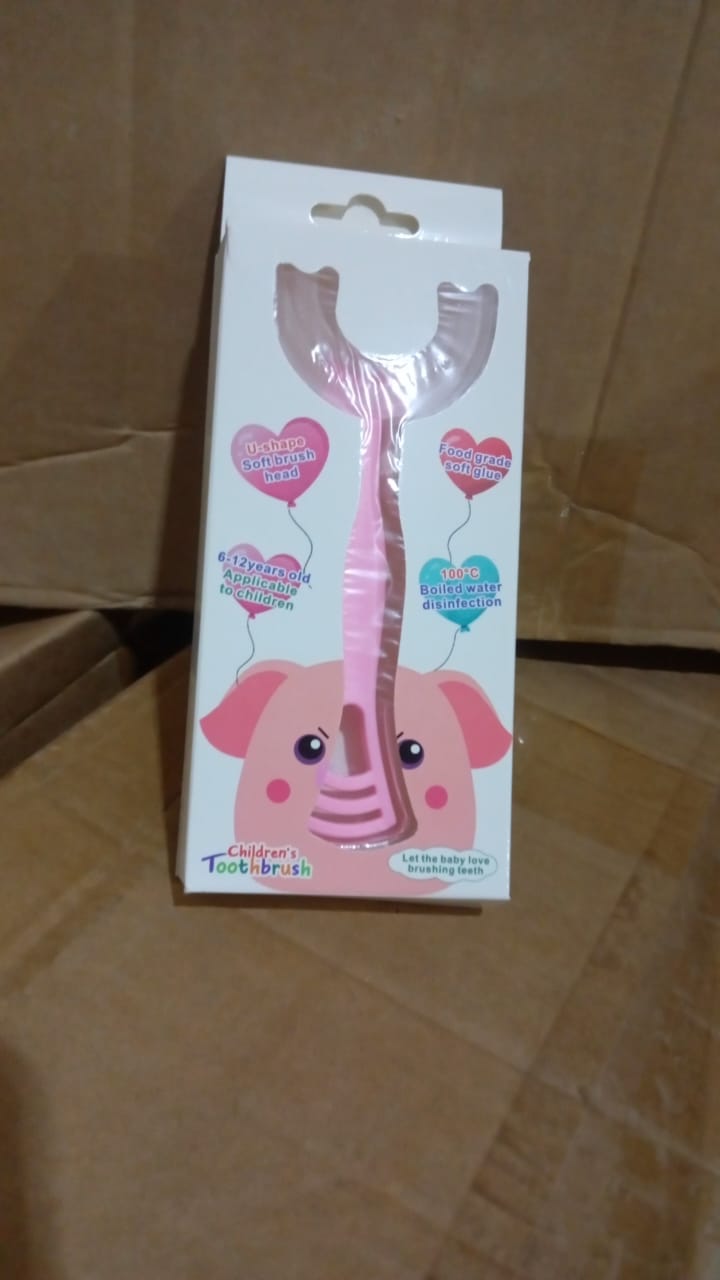 2 In1 U-Shape Silicone Manual Toothbrush &amp; Tongue Scraper Cleaner Brush (1 Pc)