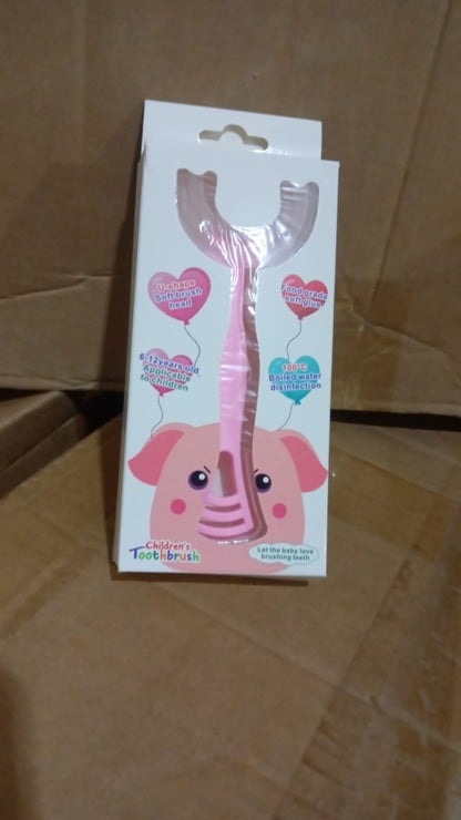 2 In1 U-Shape Silicone Manual Toothbrush &amp; Tongue Scraper Cleaner Brush (1 Pc)