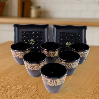 2 Bowl &amp; 6 Glass Snake Set ( 8 Pc Set )