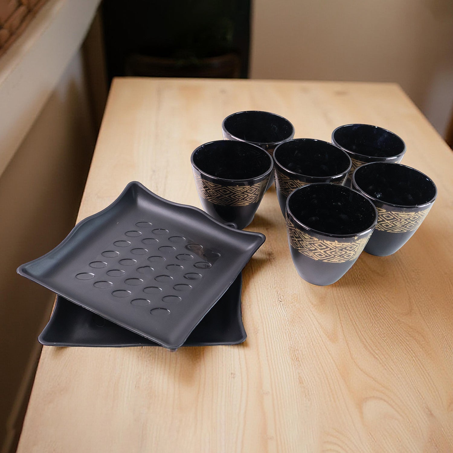 2 Bowl &amp; 6 Glass Snake Set ( 8 Pc Set )